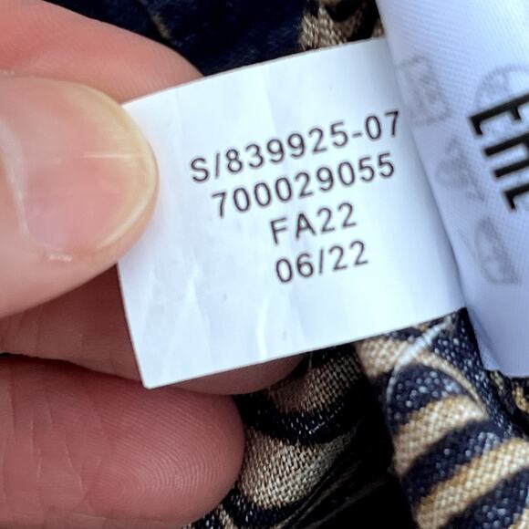 Banana Republic Heritage Expedition Zebra Print Button Down Top Linen Womens S - Picture 9 of 10